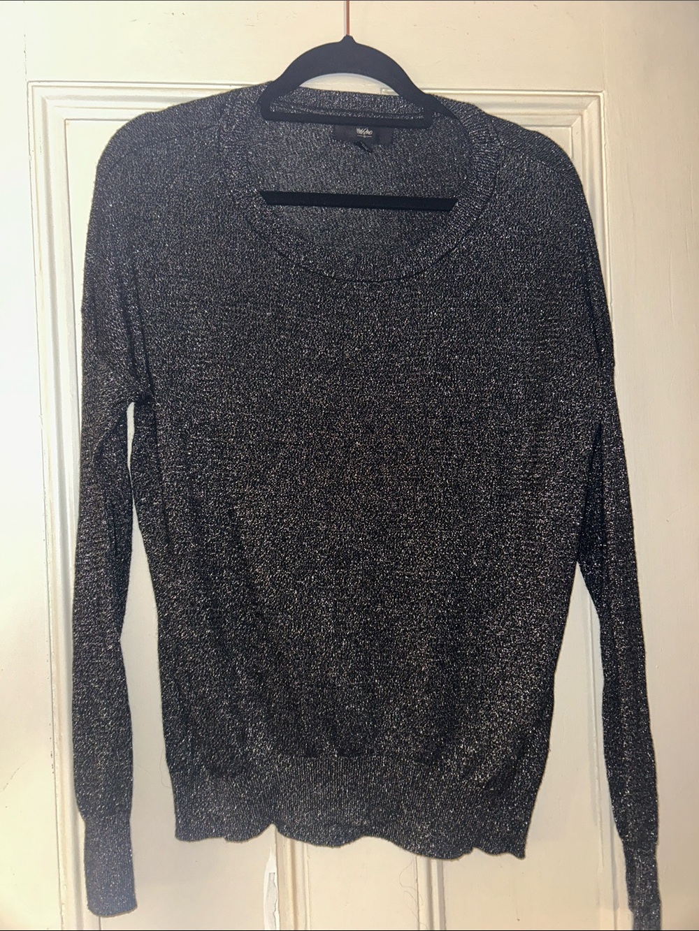 Mossimo Supply Co. Black Metallic Crewneck Sweater